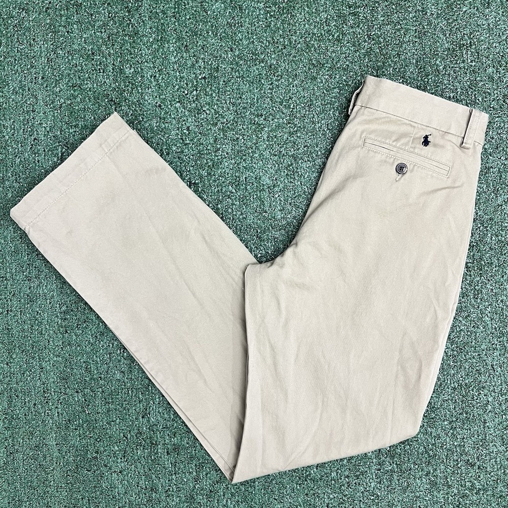 Vintage Boys Polo Ralph Lauren Khaki Pants Size 18 Embroidered Pony Logo